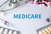Medicare in blue text